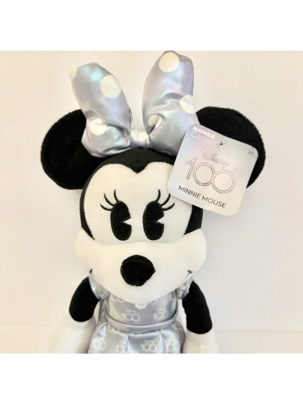 Kohl’s Cares Disney 100 Minnie Mouse 18” Plush Silver Iridescent Just Play